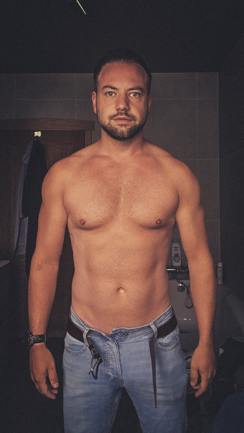Tryptich with jeans.