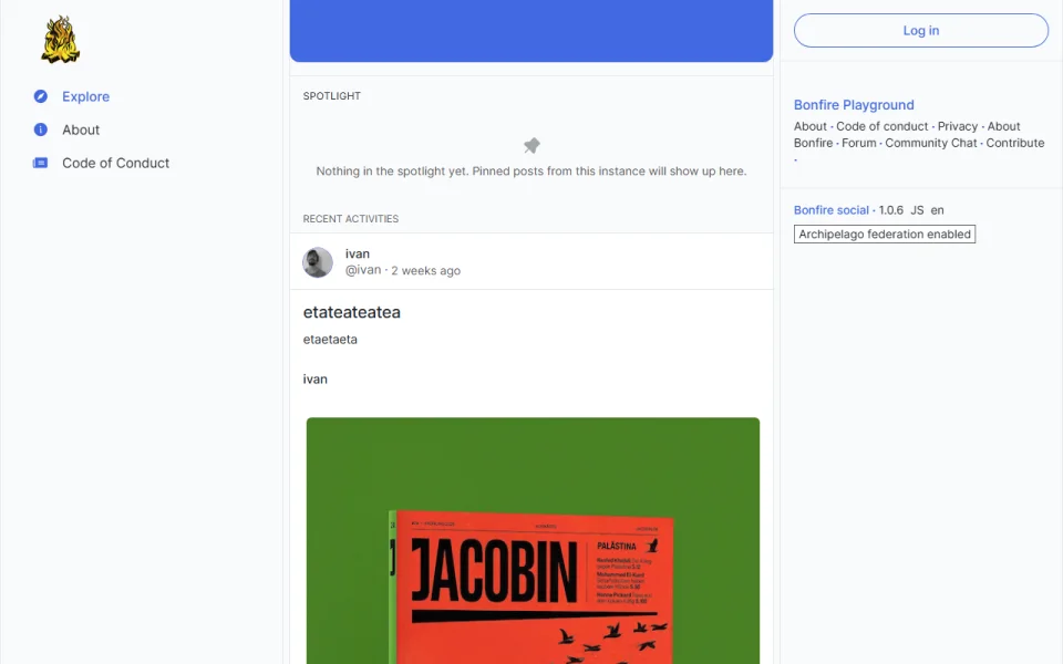 Screenshot of Bonfire