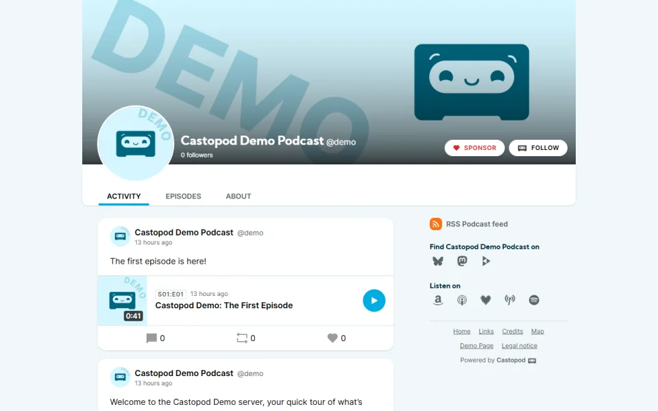 Screenshot of Castopod
