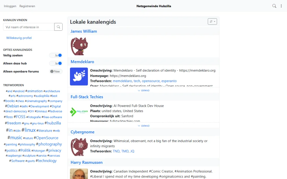 Screenshot of Hubzilla