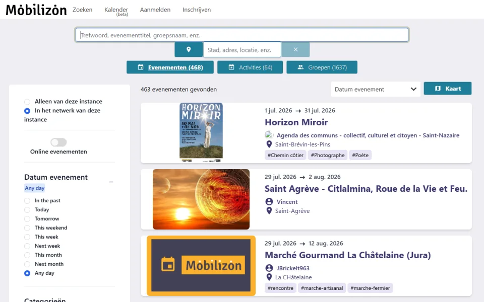 Screenshot of Mobilizon