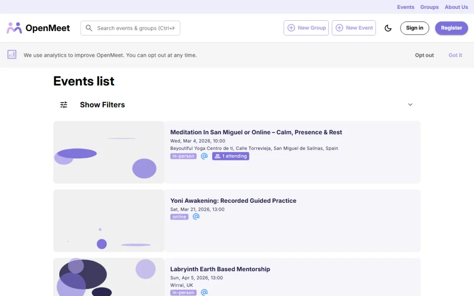 Screenshot of OpenMeet