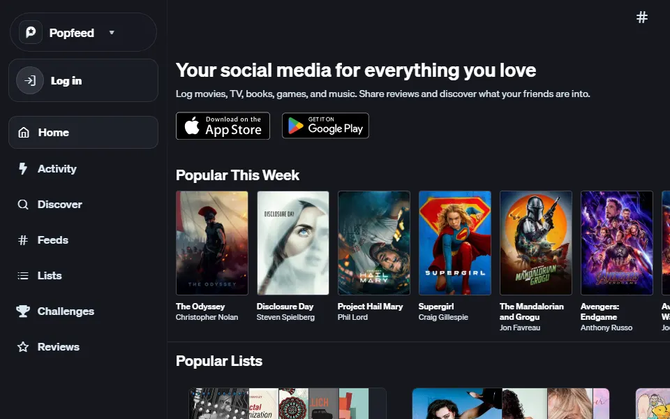 Screenshot of Popfeed