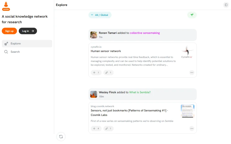 Screenshot of Semble